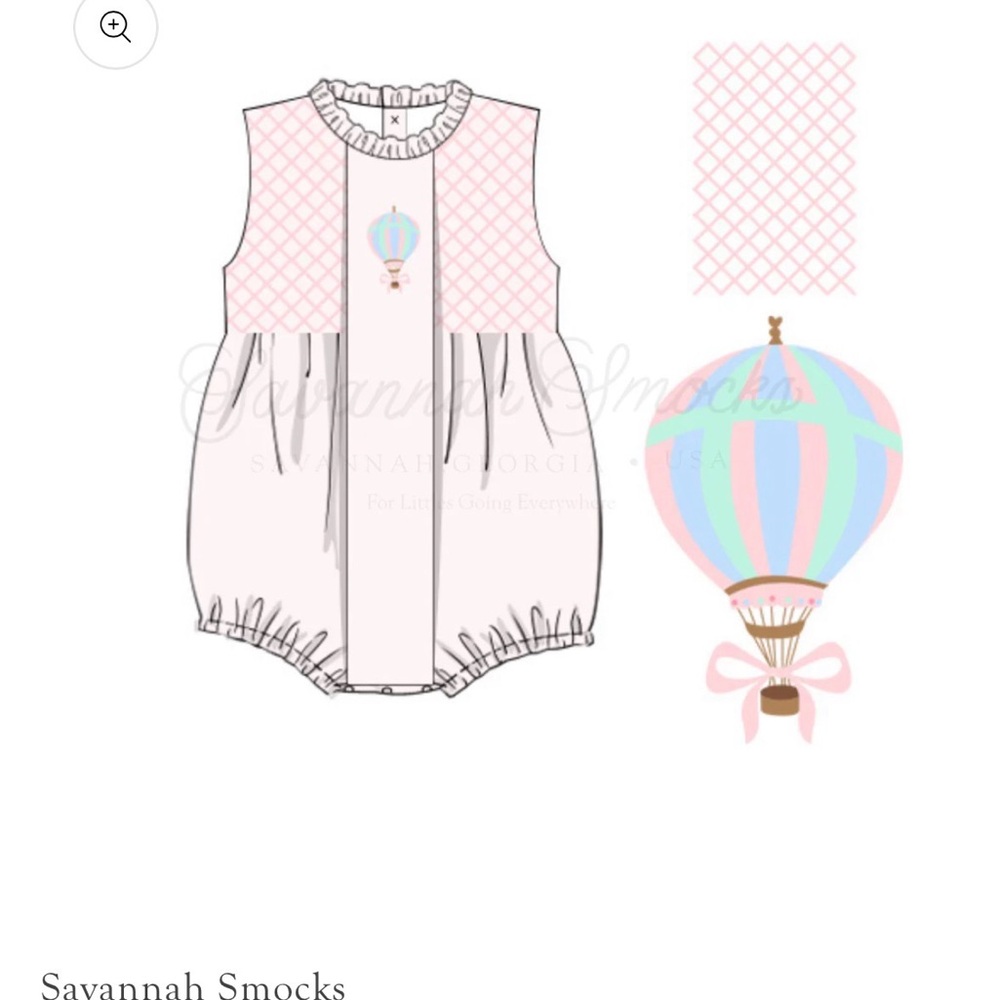 Savannah smocks embroidered hot air balloon bubble - Picture 3 of 3